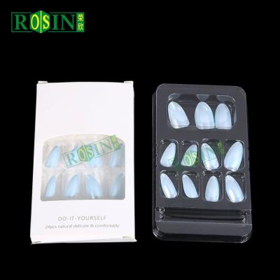 China Customized Rectangular Blister False Nail Packaging PET Plastic Fake Nail Packaging for sale