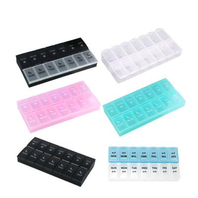 China 7 Day Double Row Medical Blister Packs 14 Compartments Daily Pill Packs for sale