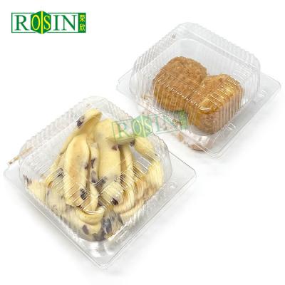 China Square Hinge PET Plastic Bakery Packaging Custom Plastic Cupcake Packaging for sale