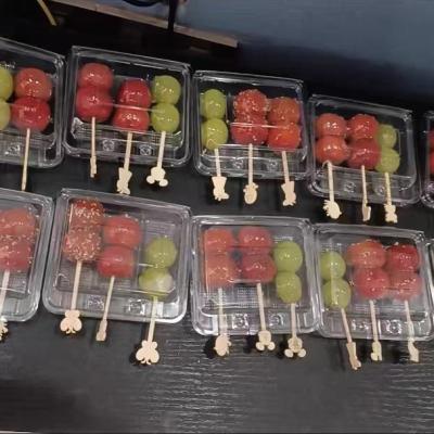 China Customized Disposable Plastic Transparent Pet Foods On Stick Packaging Hidden Clamshell Tomatoes On Sticks Container With Lid for sale