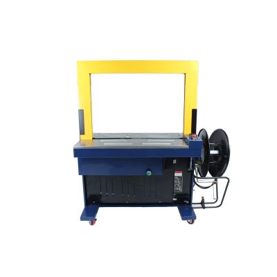 China Automatic Food Tabletop Carton Case High Strapping Machine With Above Baler for sale