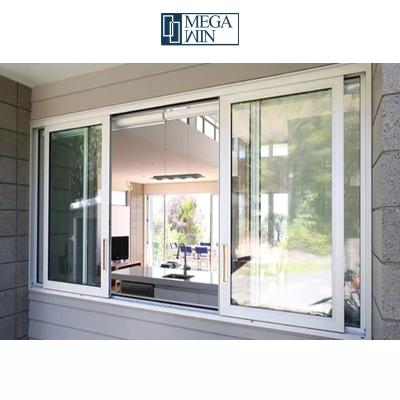 China Hurricane Impact Color Design Simple Design Magnetic Screen Customized Modern White Double Glazed Aluminum Sliding Window for sale