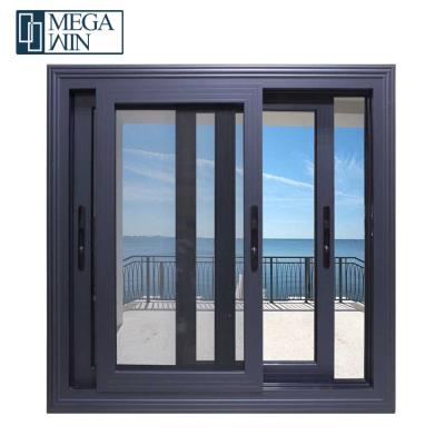 China Double Glazed Aluminum Profile Hurricane Magnetic Impact Home Security Screen Windows And Doors Frame Glass Sliding Window for sale