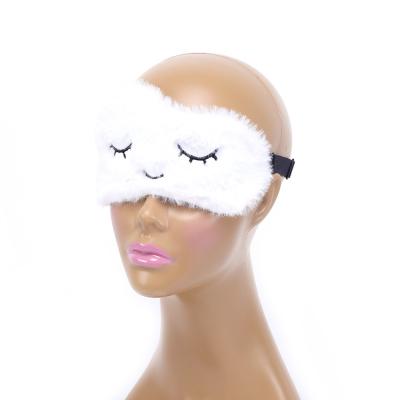 China Manufacturer Customized New Customized Cute Dreamy White Eye Mask Anti-puffiness 3D Plush Cartoon Sleeping Eye Mask Cloud Eye Mask Travel Shading for sale