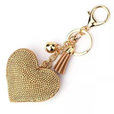 China Entry Lux Korean version of fashion hot leather tassel peach heart diamond main chained promotion product customization for sale