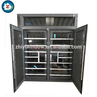 China Black Swing Aluminum Alloy Casement Window With Security Bars For Bathroom for sale