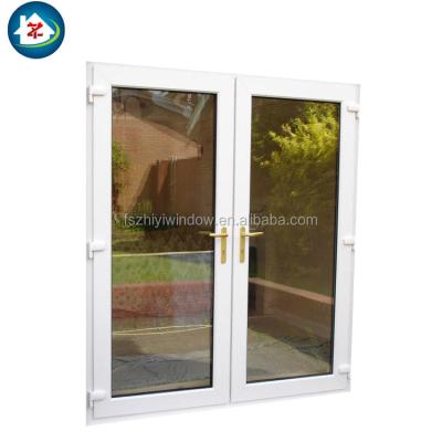 China Graphic Design Glass Door PVC Huricane Casement UPVC Doors And Tinted Windows High Quality Price List for sale