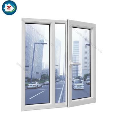 China Swing Bahamas Hurricane UPVC Impact Glass Windows Plastic Swing Opening Window For House for sale