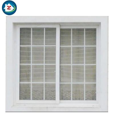 China Sliding Modern Glass Window UPVC Sliding Vinyl Windows With Grille Design for sale