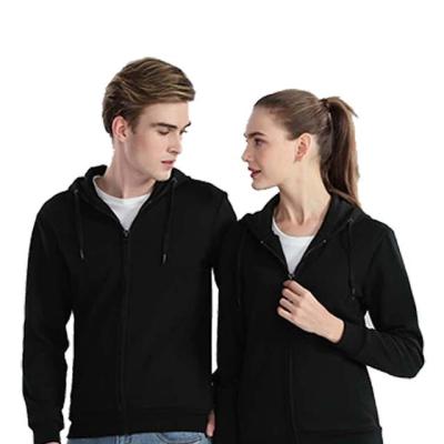 China Factory Price Anti-Wrinkle Mens Cotton Zipper Custom 100% Black Zipper Up Hoodie for sale