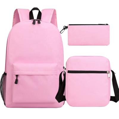 China New Diy Meal Shoulder Bag Pencil Pouch Backpack Small Batch Picture Schoolbag Custom Three-Piece Elementary School Anti-theft Students for sale