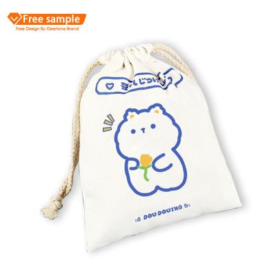 China Custom Logo Recycled Canvas Cotton Drawstring Shoe Bags Rope Handle Dust Bag 100% for sale