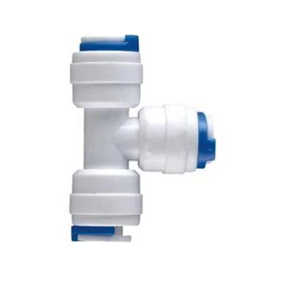 China Water Treatment Pipe Fittings Fittings Plastic RO System Tee Bypass Pe Pipe Quick Fit Fitting For RO Water Filter for sale