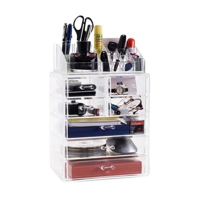 China Viable Detachable Acrylic Makeup Storage Box Organizer 7 Drawer Organizers for sale