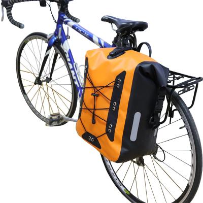 China 30L 500D Waterproof Tarpaulin PVC Bicycle Rain Bag With Hook Rear Cycling Backpack Saddle Bag For Bicycle for sale