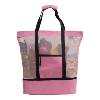 China Mesh Beach Soft Insulated Picnic Waterproof Cooler Bag Waterproof Lunch Tote Bags For Travel for sale