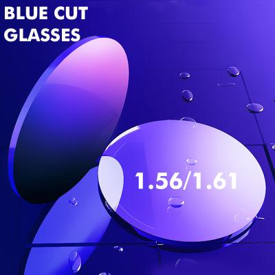 China Single Vision 1.56 1.61 Anti Blue Light Single Vision Glass Block Lenses High Quality for sale