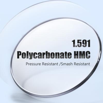 China Wholesale High Quality Single PC Lens High Quality HMC 1.591 Lens Polycarbonate 1.591 Vision AR Ophthalmic Lenses 1.59 Manufacturers for sale