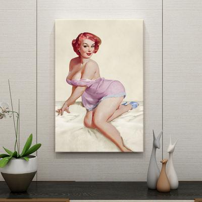 China Modern Sexy Girl Pictures Home Decor Artwork Woman Oil Painting Lady Fat Canvas Prints Wall Art for sale