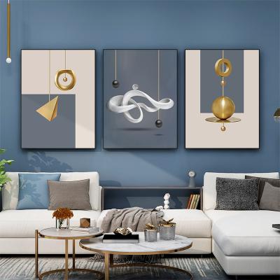 China Modern Minimalist Irregular Decoration Modern Wall View Painting Home Wall Art Canvas Paints Gold Picture For Living Room for sale