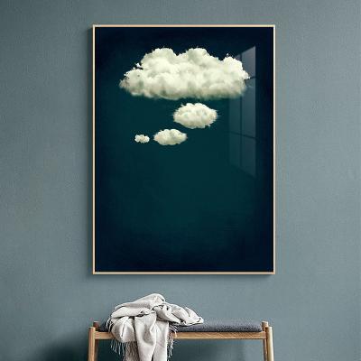 China Modern Minimalist Photography Poster Blue Sky Wall Art Clouds Decorative Painting HD Print With Living Room for sale