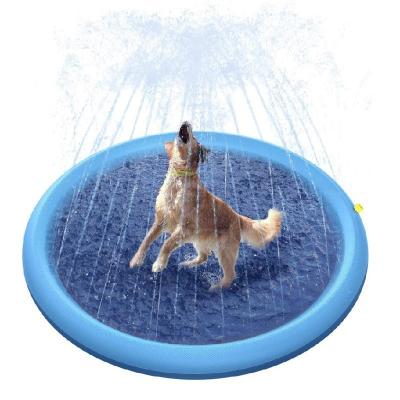 China Splash Pad 2022 New Trend Water Cooling Tub Foldable Durable Bathing Mat Dog Cooling Mat Splash Pad Non-slip Water Spray Pad for sale