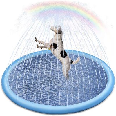 China Splash Pad Fun Backyard Fountain Play Mat Non-Slip Pet Thickened Durable Wading Bath Pools Splash Sprinkler Pad for Kids and Dog for sale