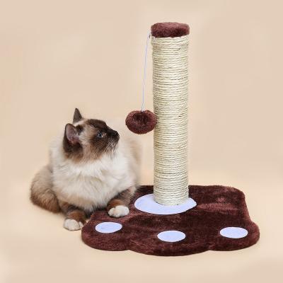 China Cat Toys Cat Scratching Post Plush Cloth Dog Paw Design Natural Sisal Cat Scratcher Toy for sale