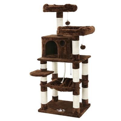 China SISAL Cat Tower Large Cat Climbing Tree Multilevel Luxury Sisal Striping Cat Condo Tower for sale