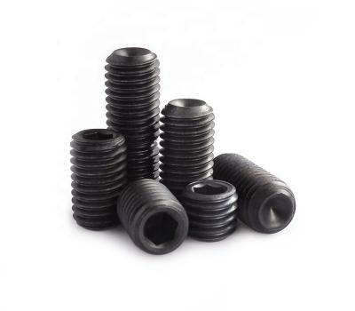 China Flat Dog Point Set Screw Hex Socket Set Screw With Cup Point Black Screw for sale