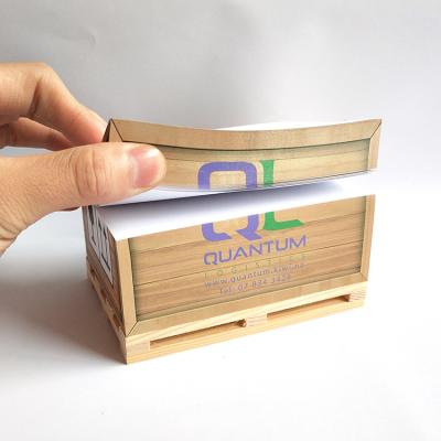 China Self Adhesive Custom Sticky Note Cube With Wooden Paddle for sale