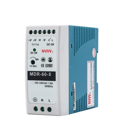 China CCTV Camera 60W Din Rail Power Supply 5v 10A AC to DC Switching Power Supply MDR- 60-5 en venta