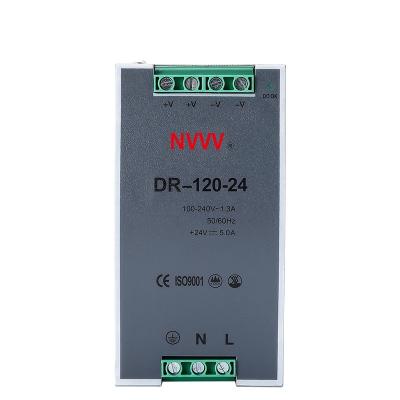 China CCTV camera factory outlet 12V/24v transformer din rail 120w industrial changing power supply DR-120-24 en venta