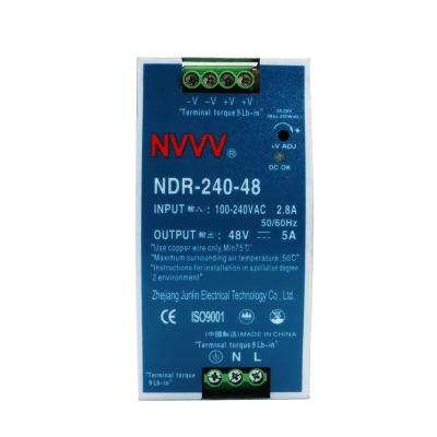 China Industrial CCTV Camera NDR-240-48 AC DC DIN Rail Power Supply 48vdc Power Supply Din Rail en venta