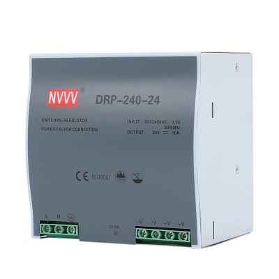 China 12v 24v dc power supply din rail ac to dc transformer SMPS 24V 240W switch power supply for machines with 6 years warranty 125.5*110*125.2mm for sale