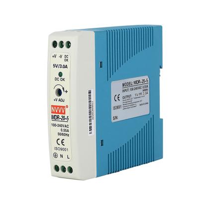 China LED DC Power Supply Mini Size 20W Din Rail 20W Power Supply Plastic Case 20w Din Rail Change Industrial Power Supply en venta