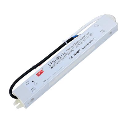 China LED Display Power Supply 12v 30w LED Rainproof Changeover Driver LPV-30W-12V en venta