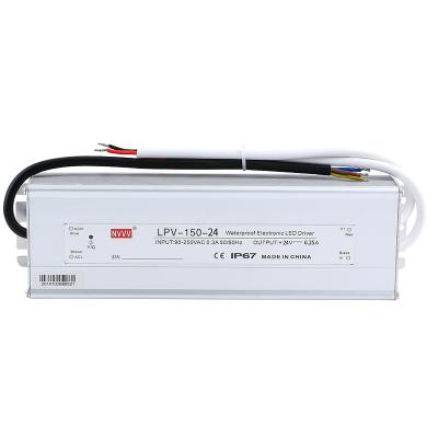 China NVVV LPV-150-24 series 150W 12v/24v 6.25A waterproof single output smps switching power supply for LED driver 240*69*43mm for sale