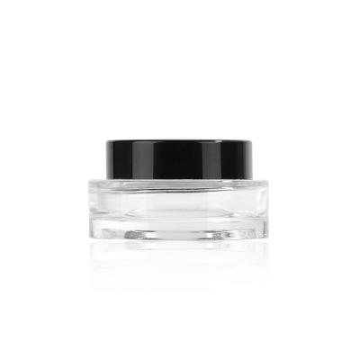 China 30g Personal Care Eye Cream Cosmetic Bottle Face Cream Bottle Round Cosmetic Packaging Round Black Lid for sale