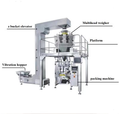 China Food Foshan Automatic Packaging Machine Raisin Packing Machine Seafood Packaging Machine With 10 Heads Weigher for sale