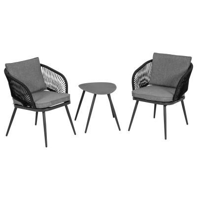 China Modern Customized Outdoor Patio Furniture Leisure Stainless Steel Garden Chair Seating Set For Balcony for sale