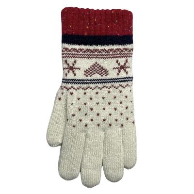 China Super Soft Jacquard Jacquard Pattern Knitted Female Warm Gloves for sale