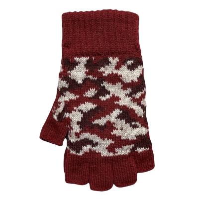 China Jacquard Fashion Camouflage Pattern Jacquard Knitted Gloves For Ladies for sale