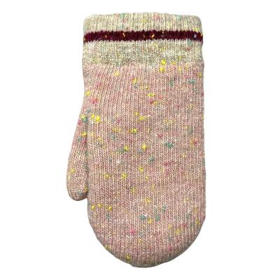 China Plain Wool Blend Spotted Yarn Knitted Kids Winter Gloves for sale