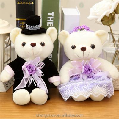 China Wedding Gift New Plush Wedding Couples Soft Plush Teddy Bear Teddy Bear For Wedding for sale