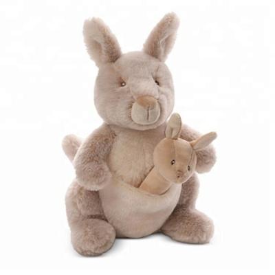 China Plush Soft Stuffed Toy Custom Baby Toy Plush Kangaroo Soft Toy With Plush Hand Bell for sale