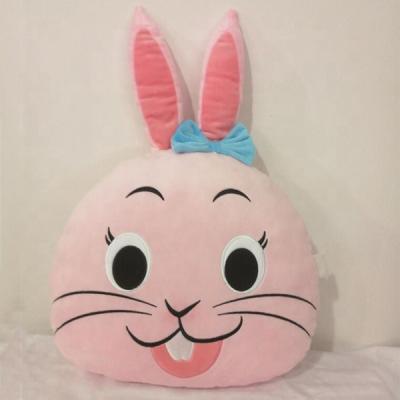 China Cute soft chubbies plush rabbit head pillow stuffed pink rabbit pillow animal plush toy for sale for sale