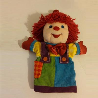 China Cute And Fashion Stuffed Plush Toy Clown Cartoon Character Design Hand Puppet For Children Story Telling for sale