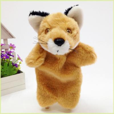 China Plush Custom Make Realistic Wild Animal Dog Cat Furry Hand Puppets For Toddlers for sale