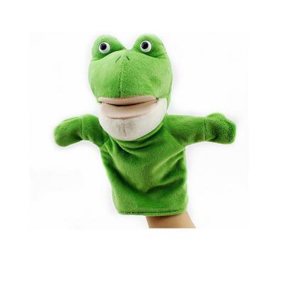 China Creative Blue Green Frog Plush Toy Hand Puppet Puppet Show For Sale for sale